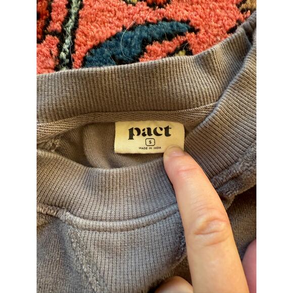 Pact Velour Lounge Set Organic Cotton Women's Small Purple Gray Sweatshirt - Picture 5 of 12